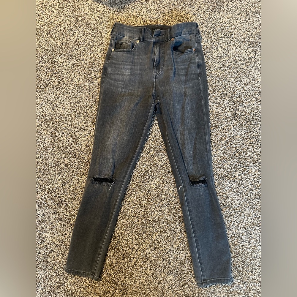EXPRESS - Black Distressed Skinny Jeans